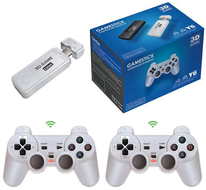 Gamestick console gamepad with controllers and packaging on a white background
